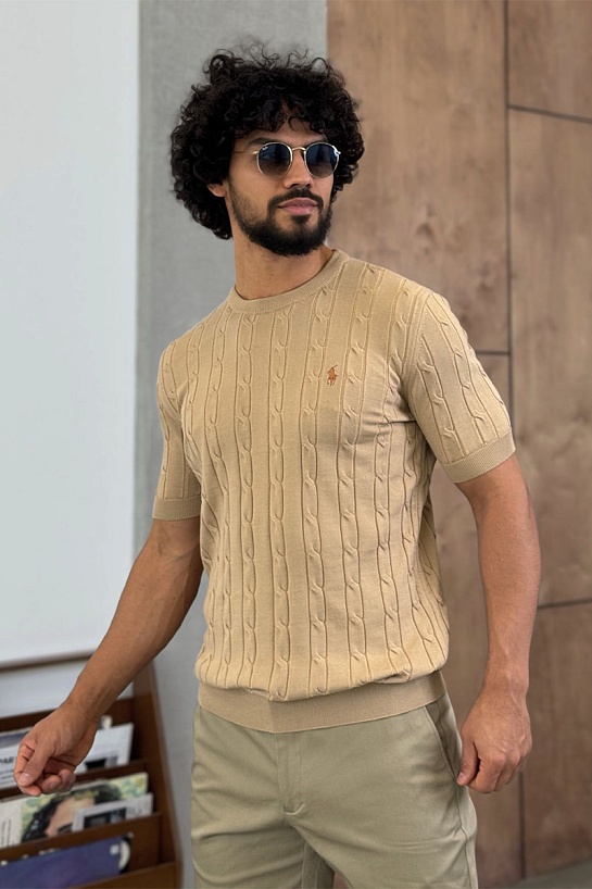 Мужская бежевая футболка Роlо Ralрh Lаurеn