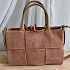 Замшевая сумка-тоут Bottega Veneta Arco Medium 36x25 см - Brown
