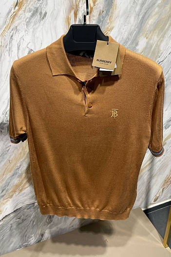 Мужское поло Burberry TB logo-embroidered - Brown   