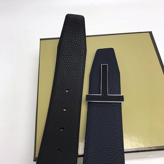 Двусторонний кожаный ремень Tom Ford T-Buckle (ширина 3.8 см, длина 95 / 100 см) 