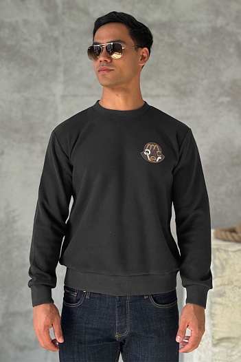 Мужской свитшот Moncler logo-patch - Grey   