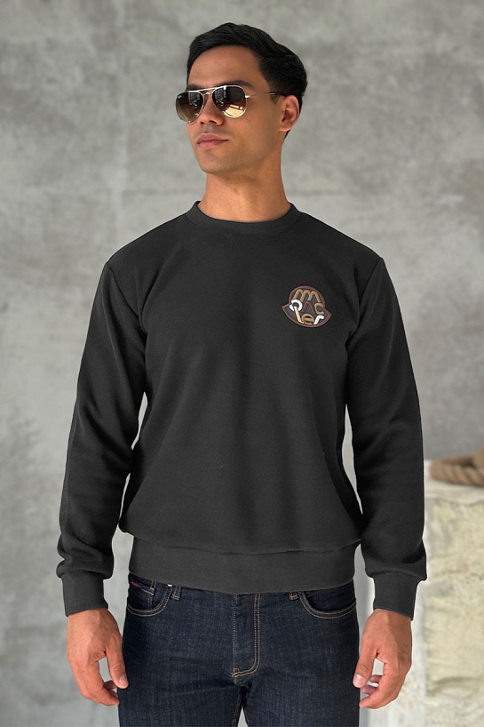 Мужской свитшот Moncler logo-patch - Grey