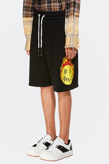 Оверсайз шорты Palm Angels "Burning Head" - Black   