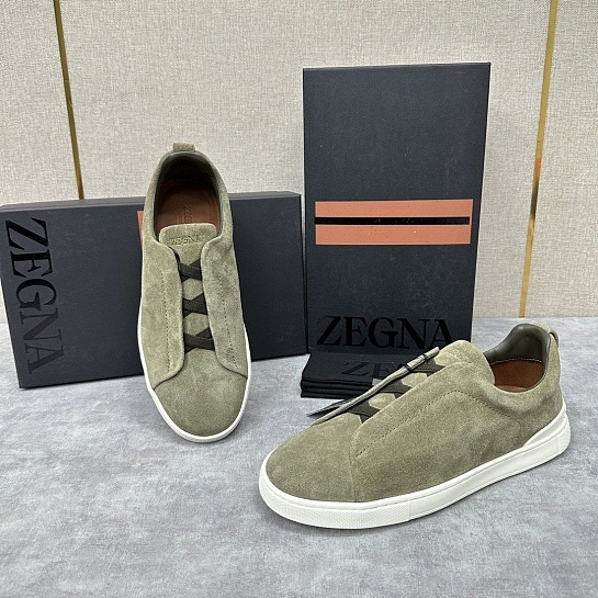 Мужские кроссовки Ermenegildo Zegna Triple Stitch Suede - Khaki