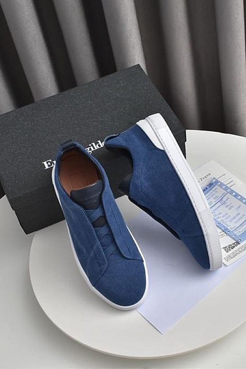 Синие кроссовки Ermenegildo Zegna Triple Stitch Canvas   