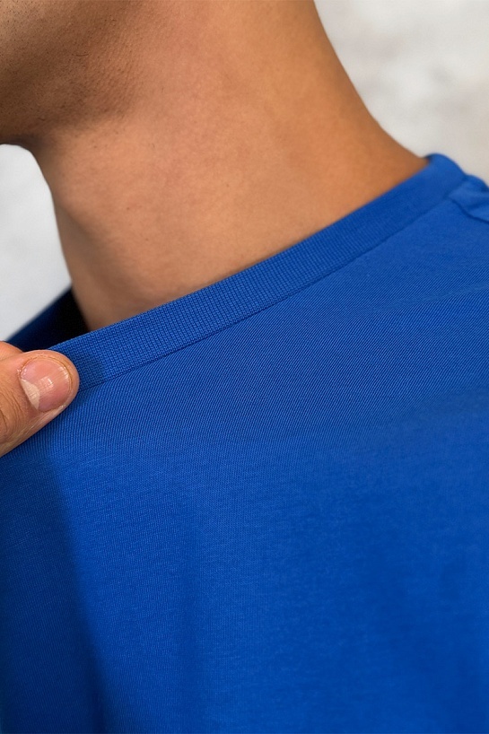 Мужская синяя футболка Hugo Boss logo print