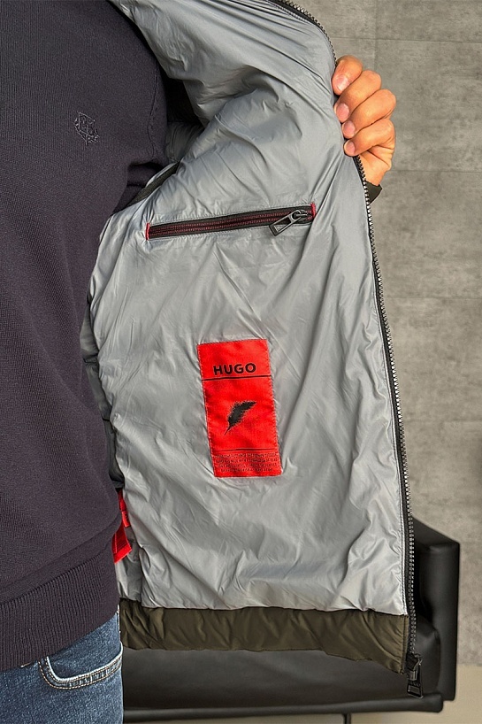 Мужская зелёная куртка Hugo Boss