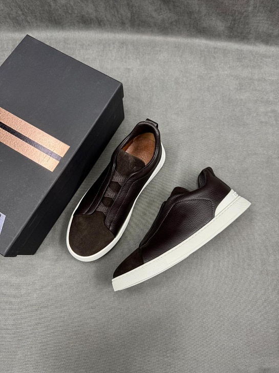 Мужские кроссовки Ermenegildo Zegna Triple Stitch - Brown