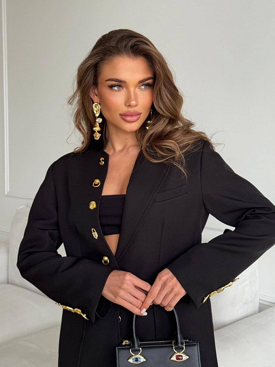 Женский костюм Schiaparelli чёрного цвета premium