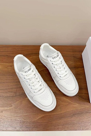 Женские кроссовки Celine Trainer Low Lace-Up - White   