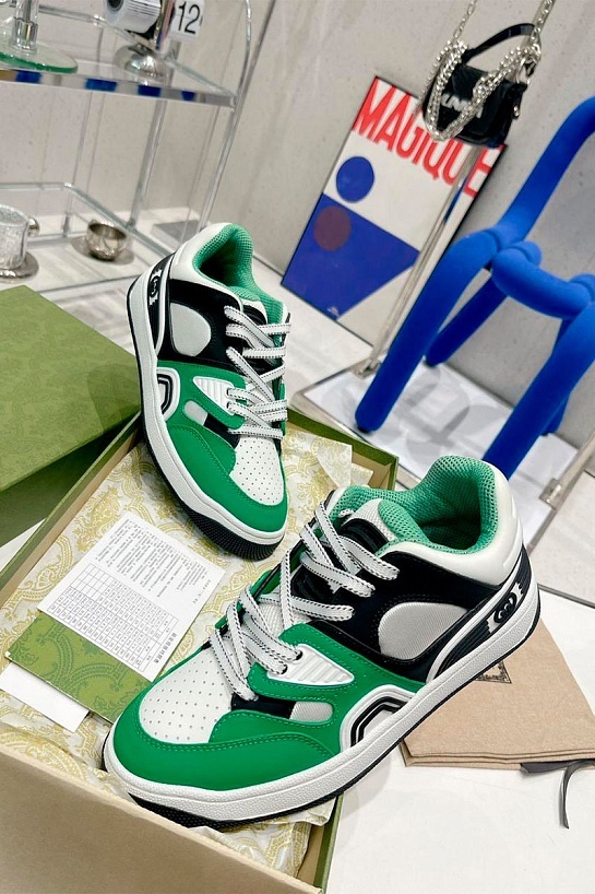 Мужские кожаные кроссовки Gucci