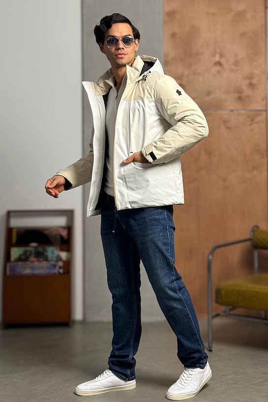 Пуховик Moncler Grenoble Fussen Ski - White / Beige