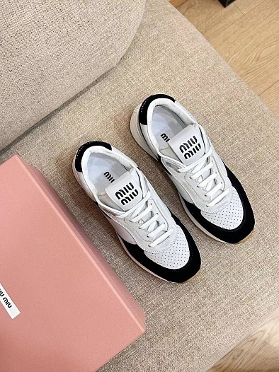 Женские кроссовки MIU MIU Premium - Grey / Black   