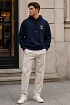 Тёмно-синее худи Dolce & Gabbana Bee Crown embroidery