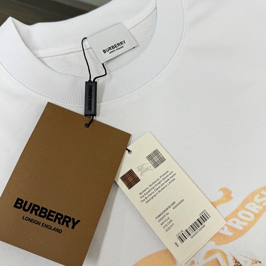 Мужская белая футболка Burberry premium