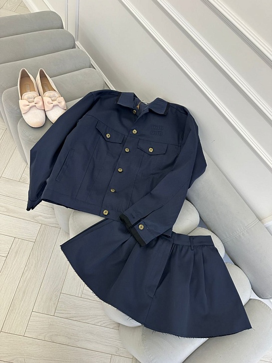 Женский синий костюм MIU MIU