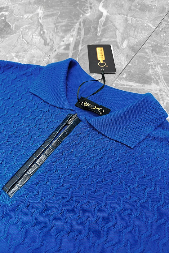 Поло с длинным рукавом Zilli zip-up - Blue