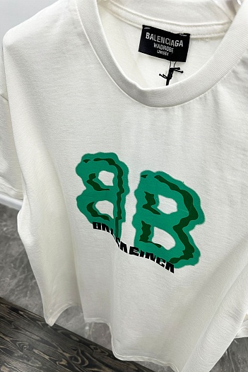 Белая оверсайз футболка Balenciaga logo print   