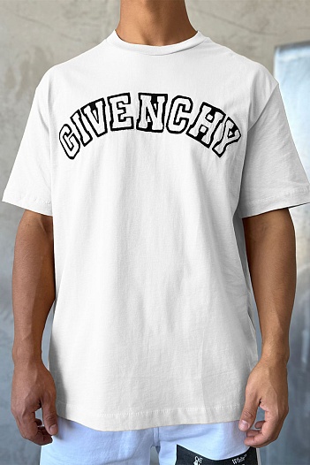 Белая оверсайз футболка Givenchy college logo-embroidered   