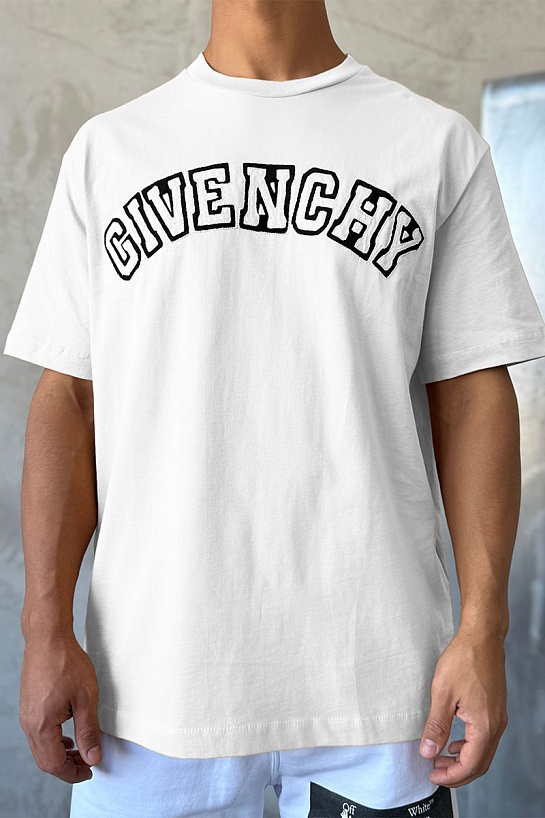 Белая оверсайз футболка Givenchy college logo-embroidered