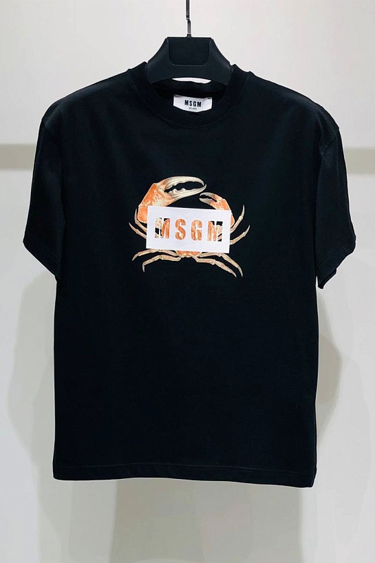 Чёрная оверсайз футболка MSGM Crab-print
