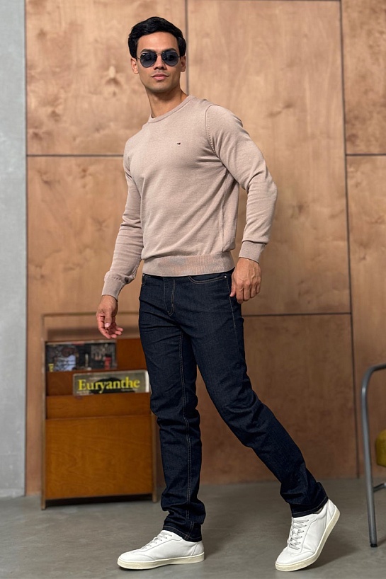 Мужские джинсы тёмно-синего цвета Loro Piana regular fit