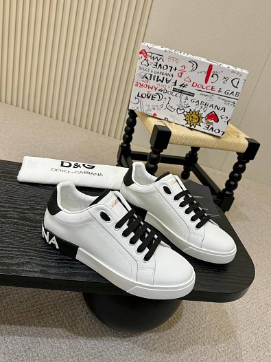 Кожаные кроссовки Dolce & Gabbana Portofino - White   