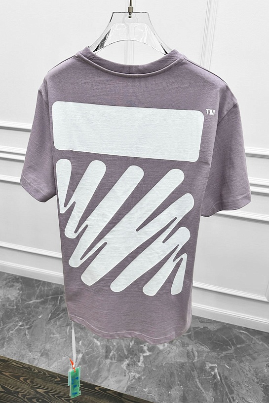 Оверсайз футболка Off-White Wave Diag print - Light Purple