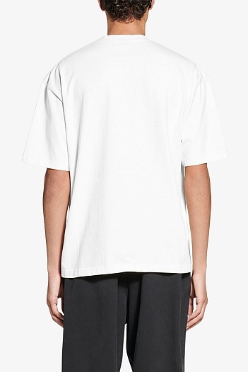 Белая оверсайз футболка Balenciaga BB Paris   