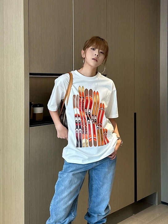 Белая футболка Louis Vuitton Premium graphic-print