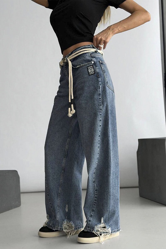 Женские синие джинсы Loewe premium