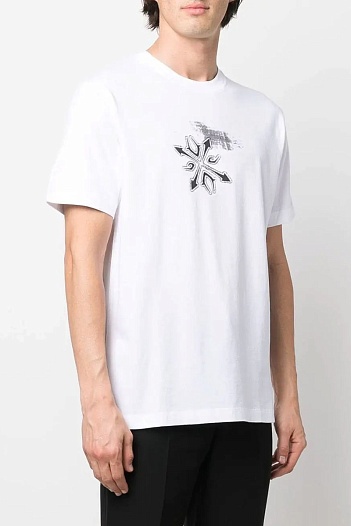 Белая оверсайз футболка Off-White Tribal Type   