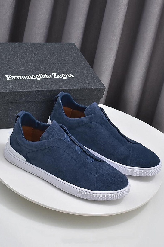 Замшевые кроссовки Ermenegildo Zegna Triple Stitch low-top - Blue
