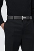 Кожаный чёрный ремень Tom Ford (ширина 3.8 см, длина 115 / 120 см)
