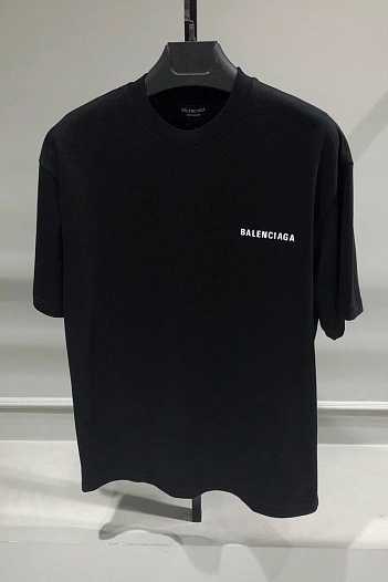 Чёрная оверсайз футболка Balenciaga logo-print   