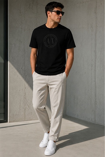 Футболка чёрного цвета Armani Exchange black logo   
