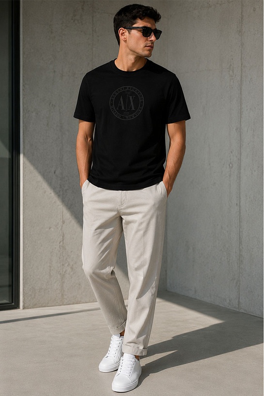 Футболка чёрного цвета Armani Exchange black logo