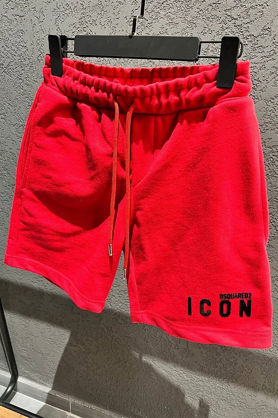 Мужские красные шорты Dsquared2 ICON-logo
