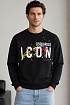 Мужской чёрный свитшот Dsquared2 "ICON" logo-print