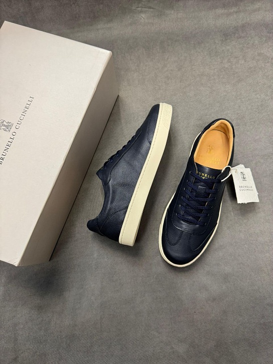 Мужские кожаные кроссовки Brunello Cucinelli