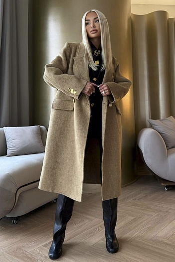 Женское шерстяное пальто Schiaparelli Premium - Beige   