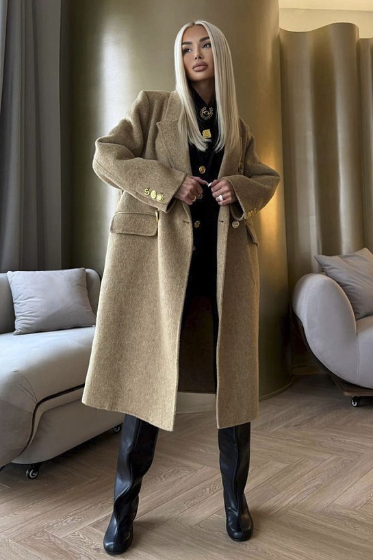 Женское шерстяное пальто Schiaparelli Premium - Beige