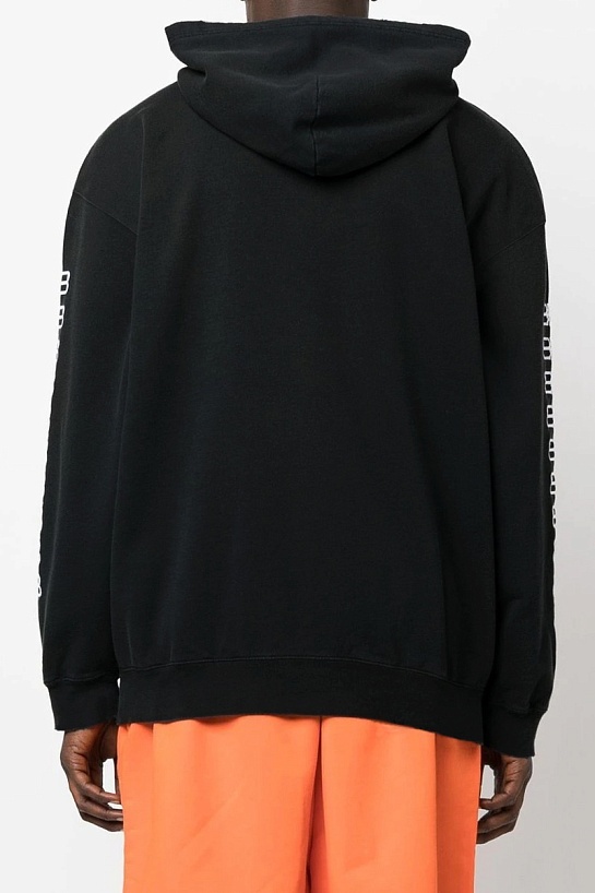 Мужское чёрное худи Balenciaga BB logo-print