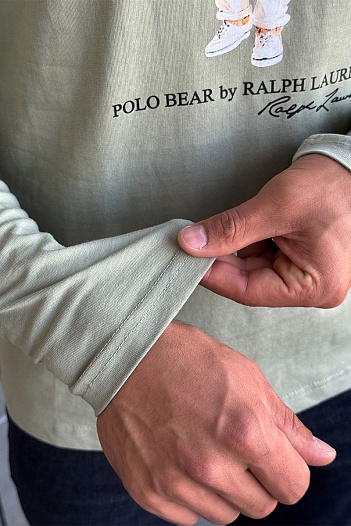 Мужской лонгслив Polo Ralph Lauren "Bear" - Light Green   