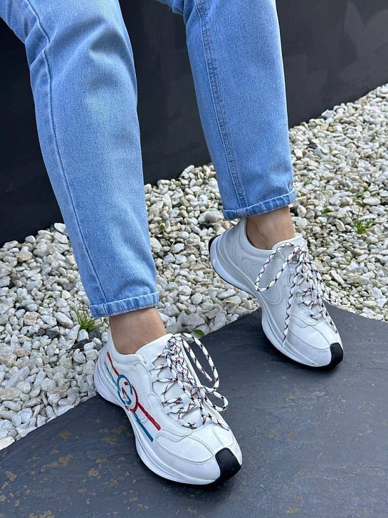 Женские кожаные кроссовки Gucci GG Run