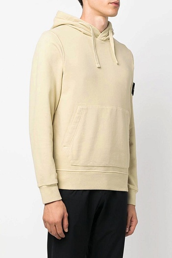 Худи светло-жёлтого цвета Stone Island compass-patch   