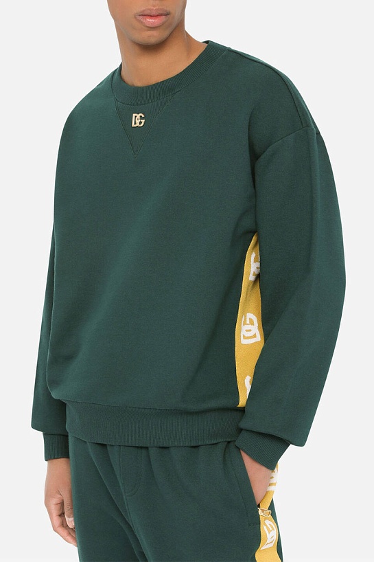 Зелёный свитшот Dolce&Gabbana DG logo bands