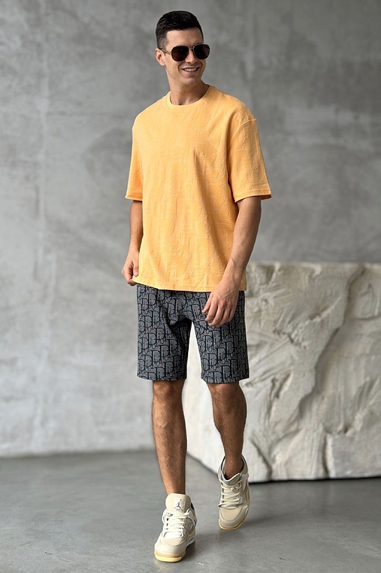 Мужская футболка Dior оранжевого цвета