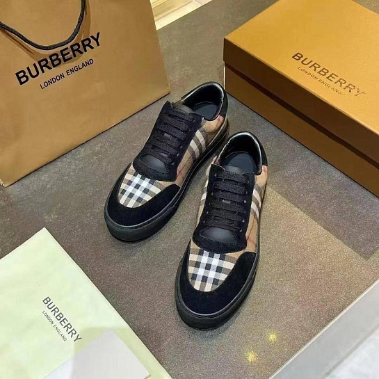 Комбинированные кроссовки Burberry Vintage Check