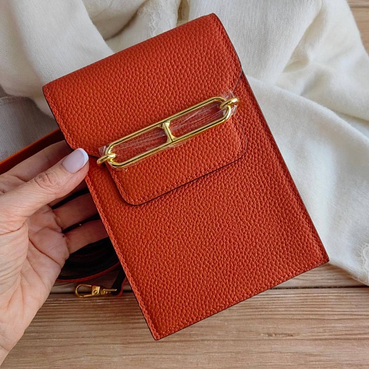 Кожаная сумка Hermes Helol 18x12 см   